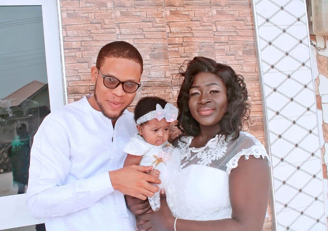 With her parents